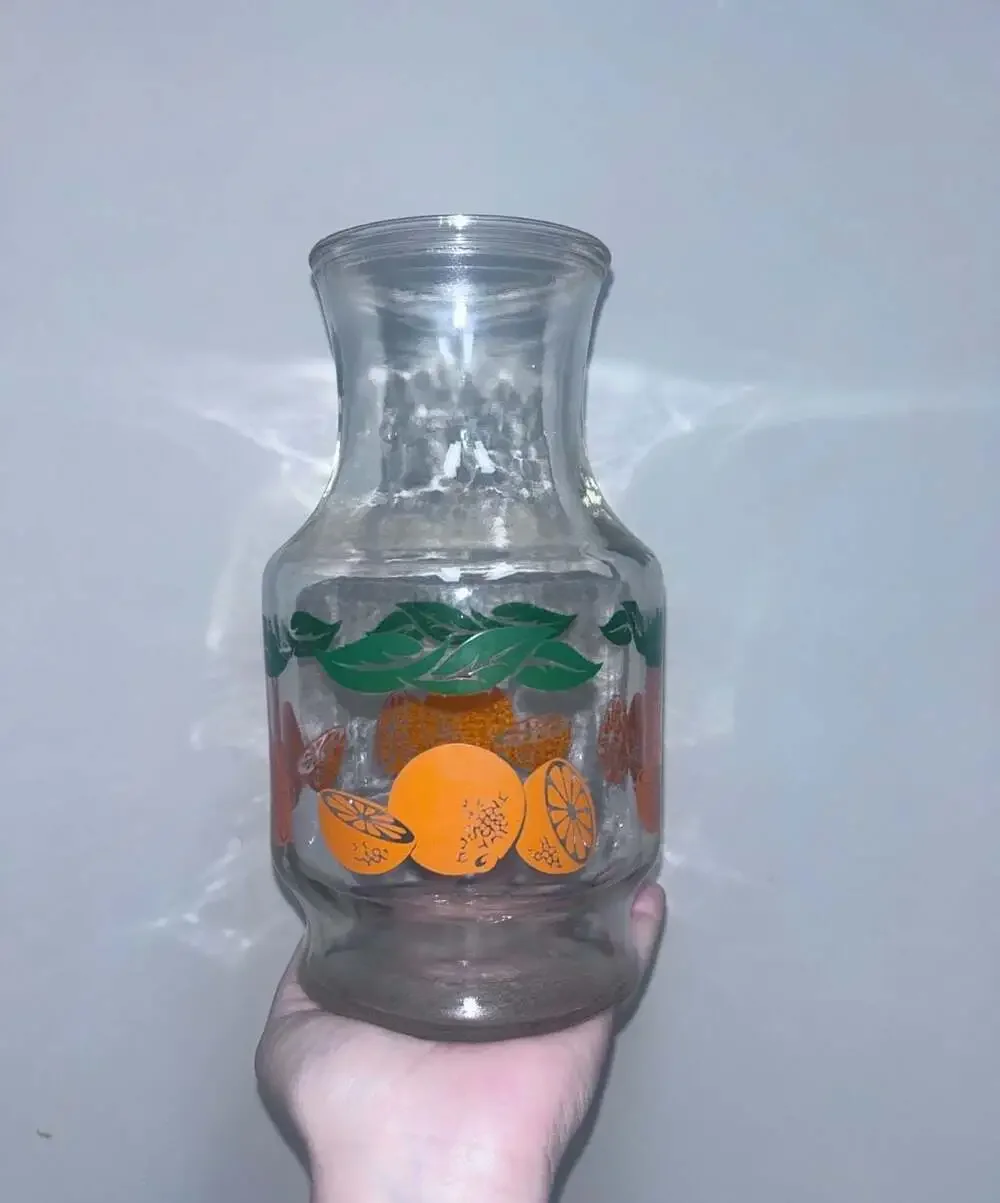 Anchor Hocking Orange Juice Glass Carafe Vintage 1950s